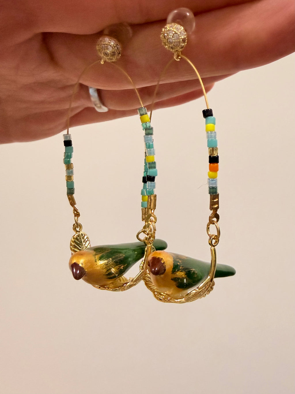 叢林鳥 景德鎮陶瓷· Ceramic Jungle Bird Earrings